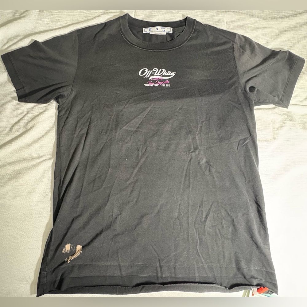 Off-White Wave Off Raw Slim Tee Size XL